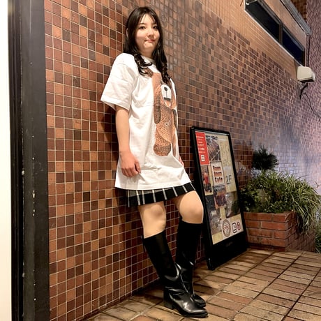 RARETE (ラルテ) テディベア あっかんベー！【茶色】 Tシャツ ホワイト