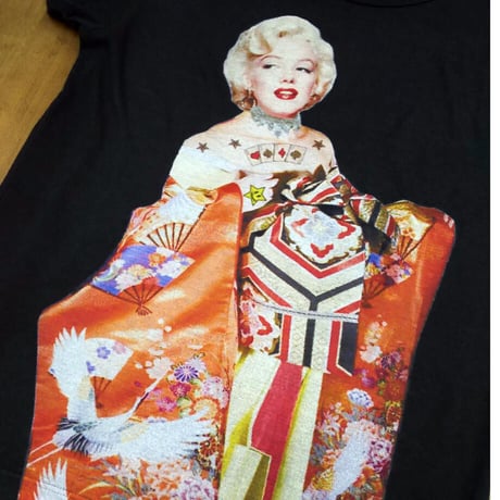 RARETE (ラルテ) マリリン モンロー 着物 花魁 和装 Tシャツスミクロ 星柄 star
