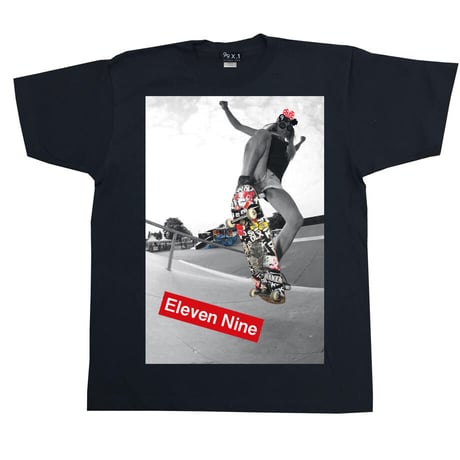 Eleven Nine / Tシャツ/ Box Rogo /Skateboard /ブラック