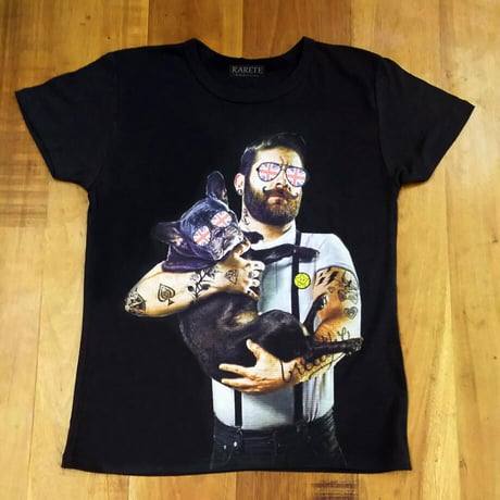 RARETE (ラルテ) Dog 外人 イギリス サングラス タトゥー Tシャツ スミクロ 星柄 star