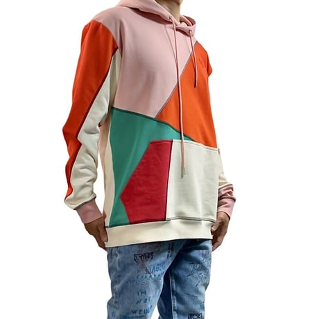 McQ Alexander McQueen アレキサンダーマックイーン スワロー レトロ カラー クレイジー アシンメトリー オーバーサイズ パーカー