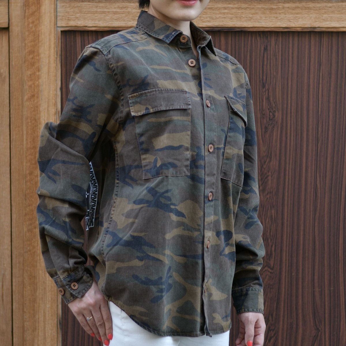 エイソス asos バンダナ柄 バックプリント ウッドランド カモフラ 迷彩  