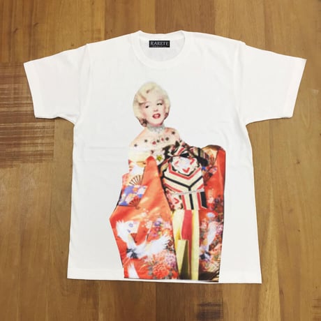RARETE (ラルテ) マリリンモンロー 着物 花魁 和装 Tシャツ ホワイト 星柄 star