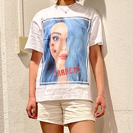 RARETE (ラルテ) blue hair GIRL Tシャツ ホワイト