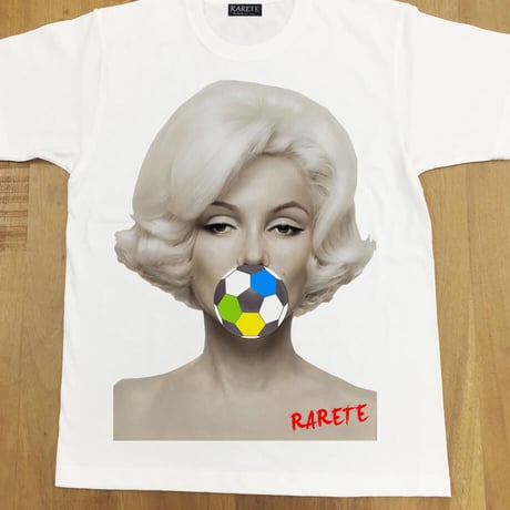 RARETE (ラルテ) マリリンモンロー サッカー ボール Tシャツ ホワイト 星柄 star