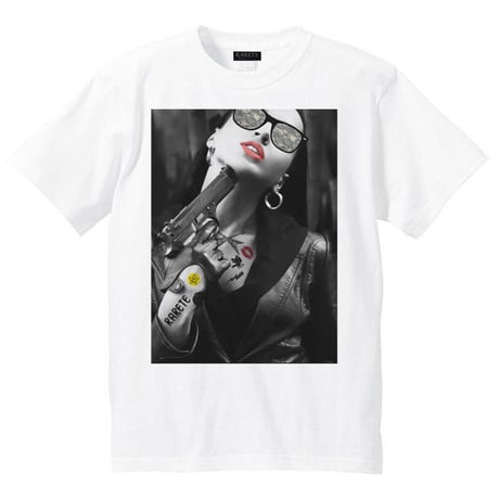 RARETE (ラルテ) GIRL 迷彩 Tatoo 拳銃 Tシャツ ホワイト