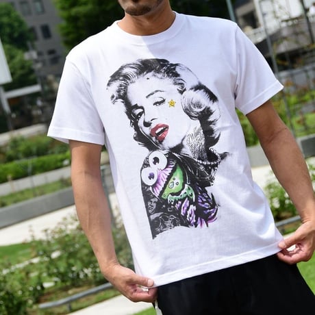 RARETE (ラルテ) マリリンモンロー クッキーモンスター Tシャツ ホワイト 星柄 star