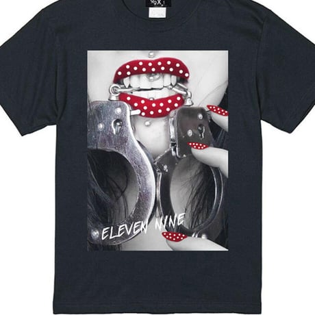 Eleven Nine / Tシャツ/ handcuff Polka dot/ブラック
