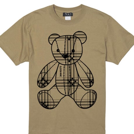 Eleven Nine / Tシャツ/ Teddy bear /Plaid / ベージュ