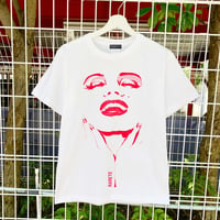 RARETE (ラルテ) マリリンモンロー シルエット ポーズ ピンク Tシャツ ホワイト