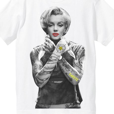 RARETE (ラルテ) マリリンモンロー ナイフ tattoo Tシャツ ホワイト