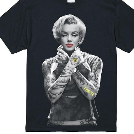 RARETE (ラルテ) マリリンモンロー ナイフ tattoo Tシャツ ブラック