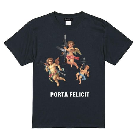 RARETE (ラルテ) 天使 gun Tシャツ ブラック