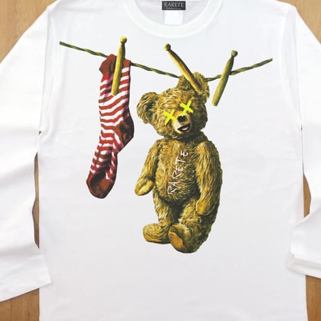 RARETE (ラルテ) 洗濯された！ テディベア ホワイト 長袖Tシャツ