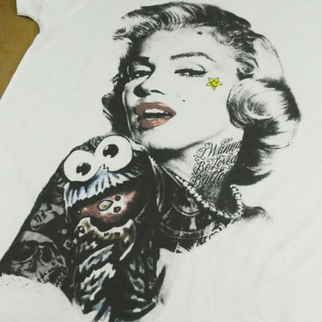 RARETE (ラルテ) マリリンモンロー クッキーモンスター Tシャツ ホワイト 星柄 star