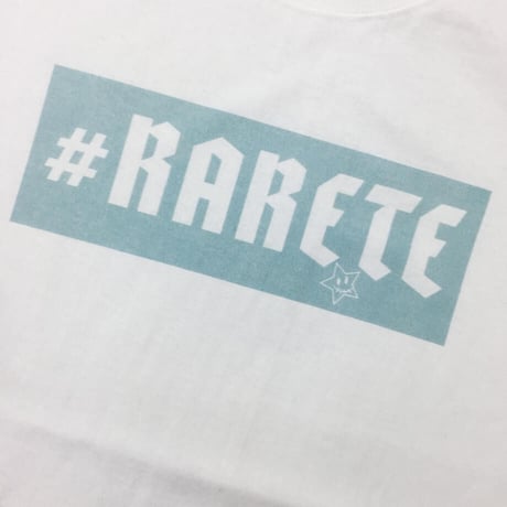 RARETE (ラルテ) 人形 後ろ姿 Tatoo Tシャツ ホワイト 星柄 star バックプリント　ボックスロゴ