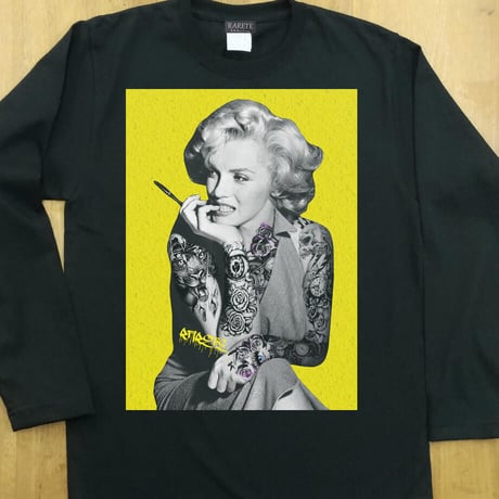 RARETE (ラルテ) マリリンモンロー Tatto イエローブラック 長袖Tシャツ