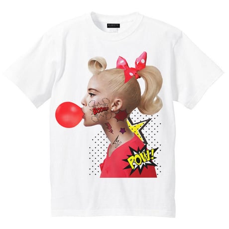 RARETE (ラルテ) ガール　ガム アメコミ Tシャツ ホワイト