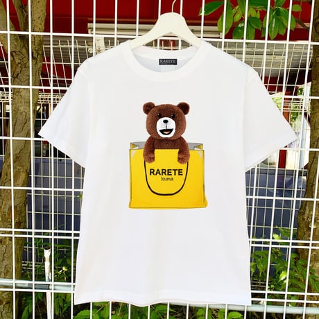 RARETE (ラルテ) テディベア paper bag Tシャツ　ホワイト