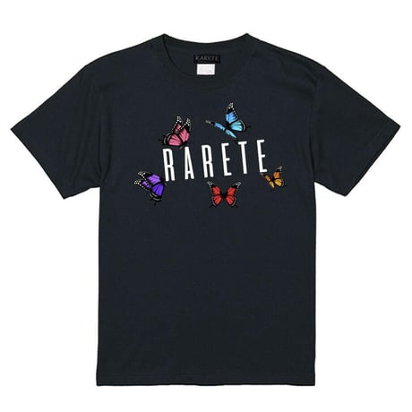 RARETE (ラルテ) 蝶々 Logo Tシャツ ブラック