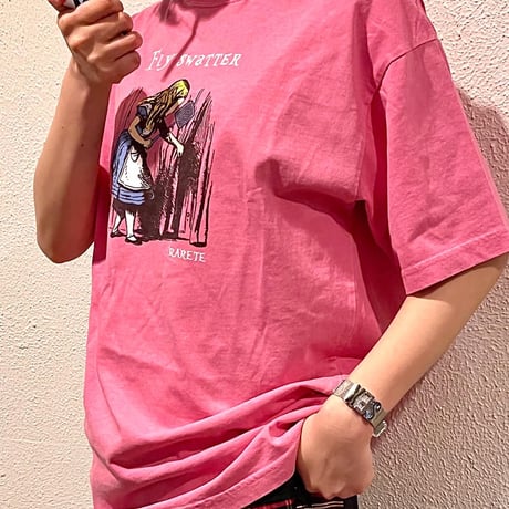 RARETE (ラルテ) Fly swatter Tシャツ ピンク ピグメント加工