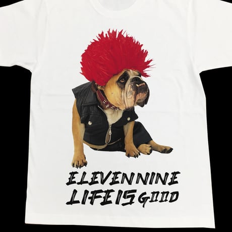 Eleven Nine / Tシャツ/ dog / Life is Good / ホワイト