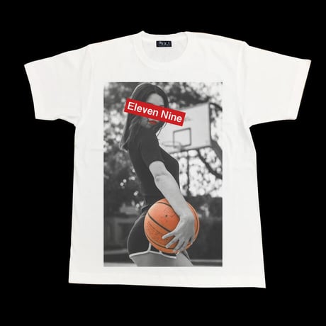 Eleven Nine / Tシャツ/ girl basketball BoxRogo /ホワイト