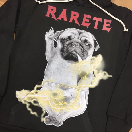 RARETE (ラルテ) DOG イナズマ 犬 Pag パグ ファックパーカー ブラック 星柄 star