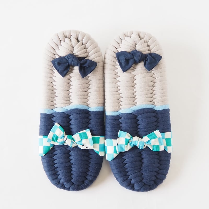 パンダ鼻緒のふっくら布ぞうり：M【KM07-2401-V09】 | ふっくら布