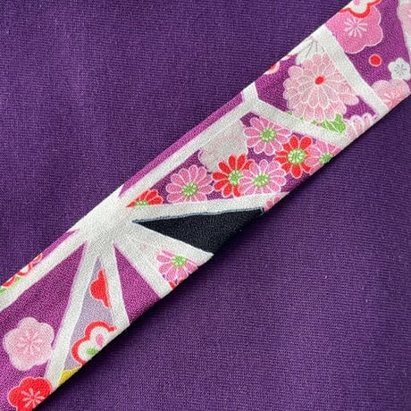 ふんわり鼻緒の布ぞうりキット 6：パープル系 和風花柄鼻緒