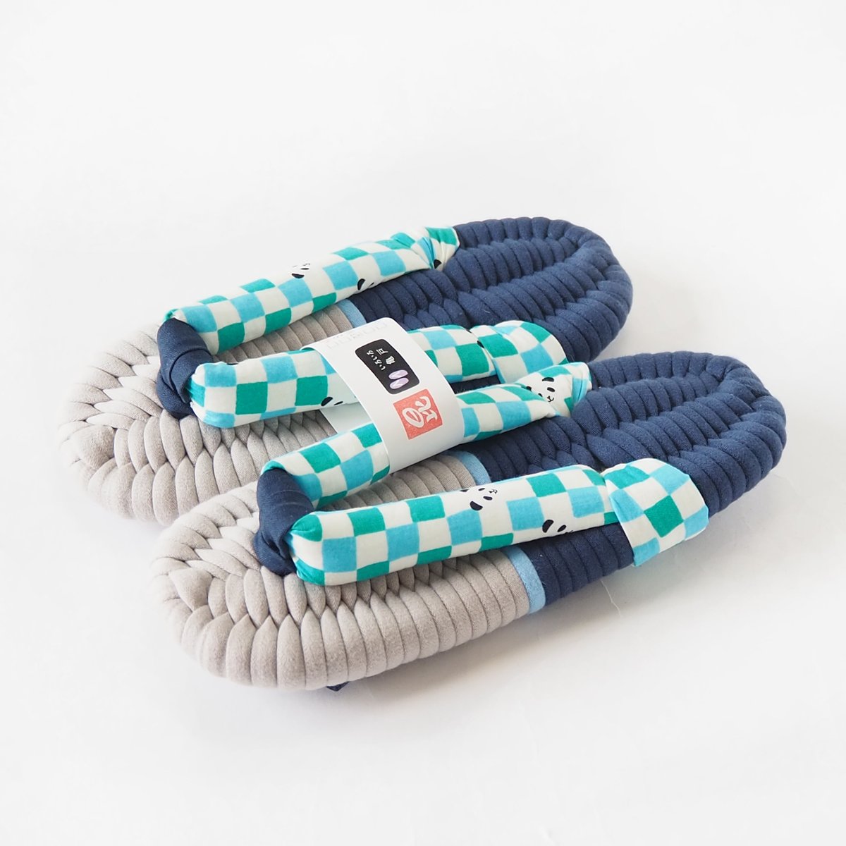 パンダ鼻緒のふっくら布ぞうり：M【KM07-2401-V09】 | ふっくら布