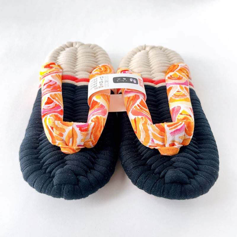 水彩画風鼻緒のふっくら布ぞうり：M［KM17-2511-V07］ | ふっくら布