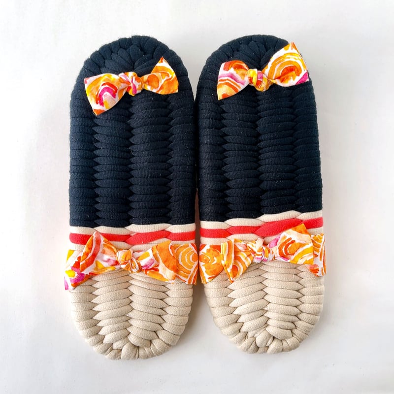 水彩画風鼻緒のふっくら布ぞうり：M［KM17-2511-V07］ | ふっくら布