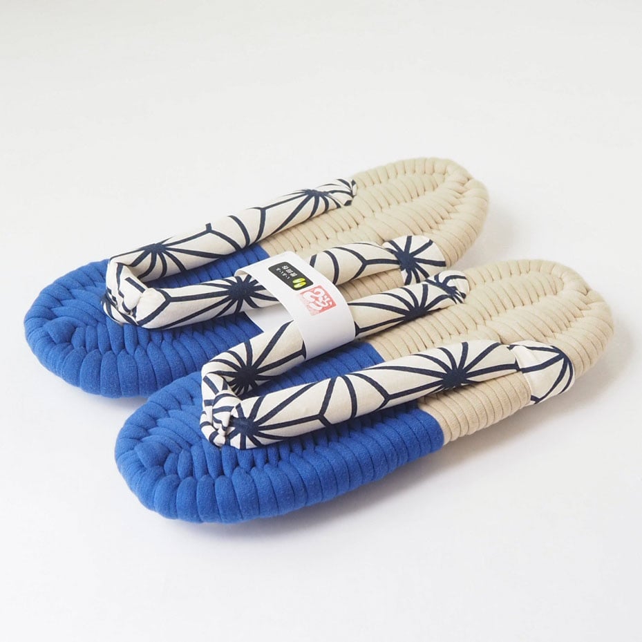 麻の葉鼻緒のふっくら布ぞうり：LL [G15-2505-V07] | ふっくら布ぞうりshop