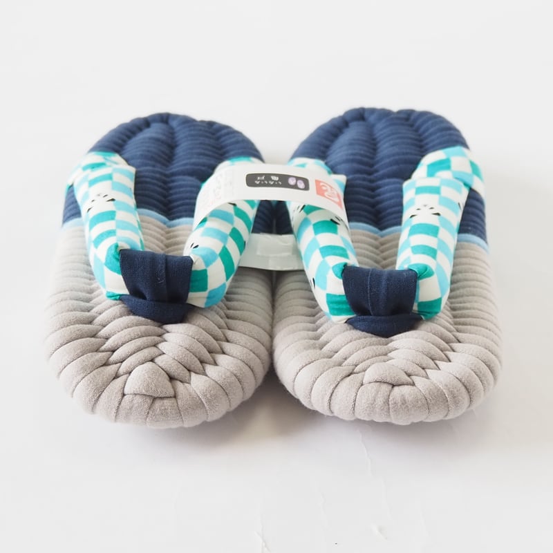 パンダ鼻緒のふっくら布ぞうり：M【KM07-2401-V09】 | ふっくら布