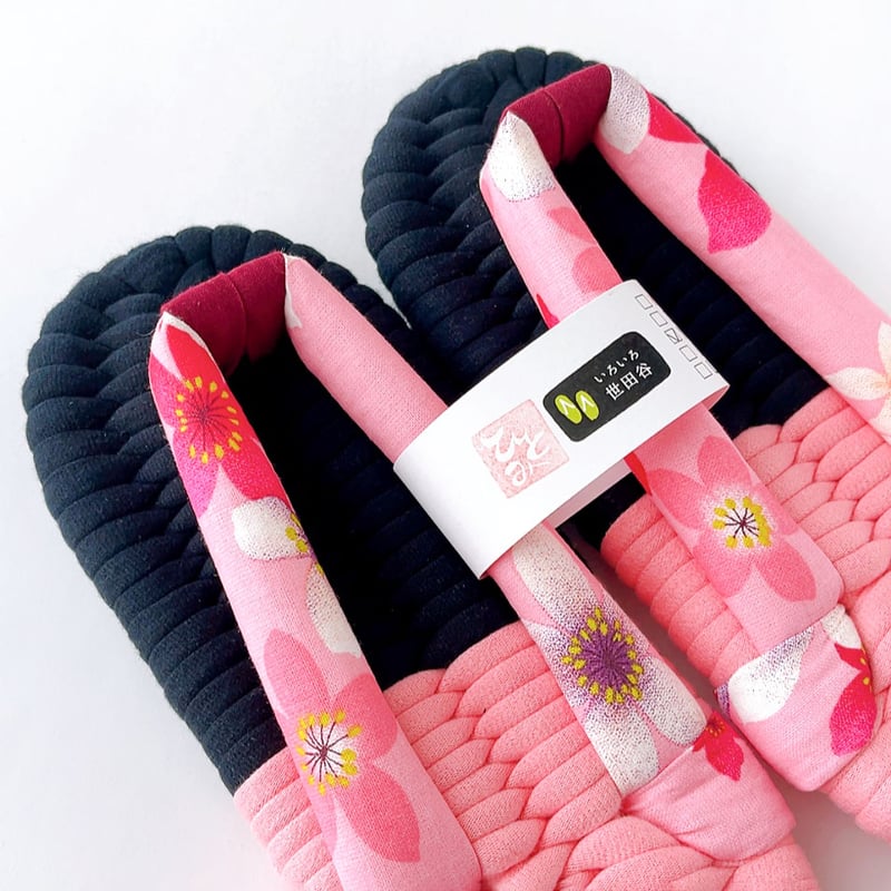 定番】台湾花布鼻緒のふっくら布ぞうり・珊瑚：S・M | ふっくら布