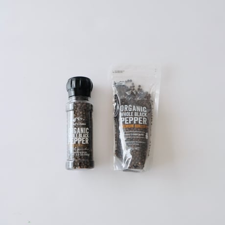 有機ブラックペッパー　ミルつき100g/袋入り120g