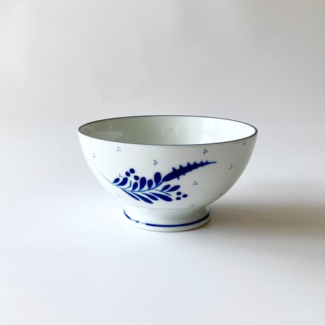 ★BROCANTE  ブルー花柄カフェオレボウル