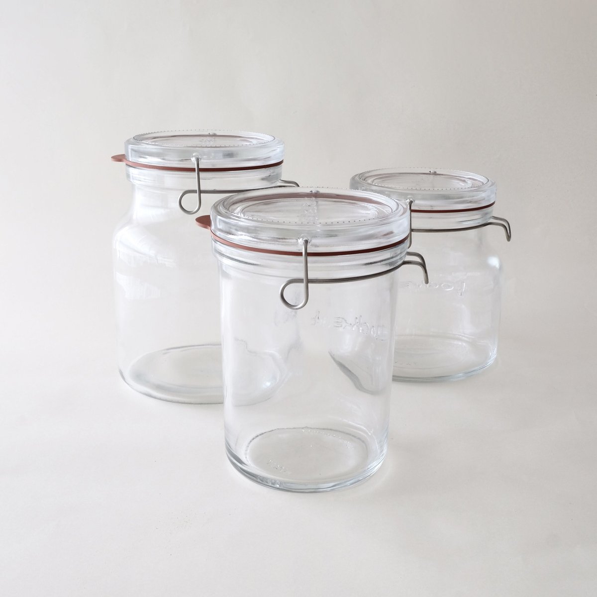 [] 廃盤　NAPSU ナプス｜ガラス製ジャー/ホワイト Luigi Bormioli/ ガラス保存瓶 1000ml 1個 | SOUPs