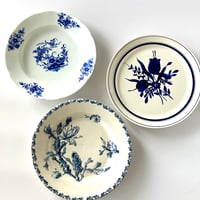 ★BROCANTE ブルーの花柄皿 3種