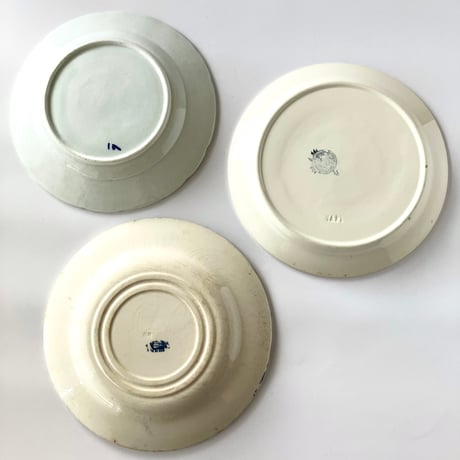 ★BROCANTE ブルーの花柄皿 3種