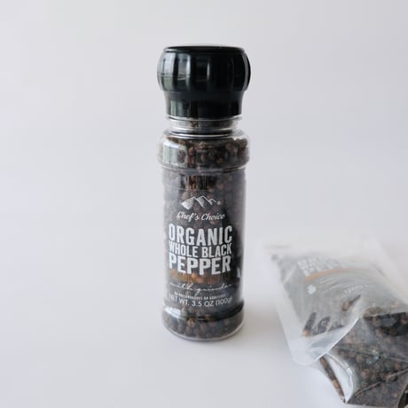 有機ブラックペッパー　ミルつき100g/袋入り120g