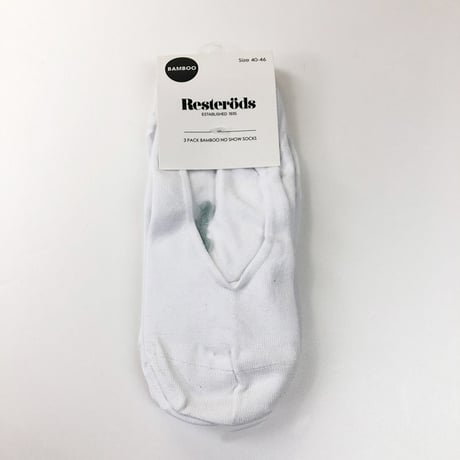 Resteröds  “BAMBOO NO SHOW SOCKS 3P-WHT”  [レステロッズ アンクルソックス白 ]   [ rst-7255-65-01 ]