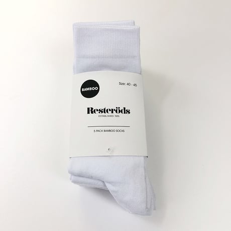 Resteröds  “BAMBOO 5P-SOCKS WHT”  [レステロッズ ソックス白 5P ]   [ rst-7255-80-01 ]