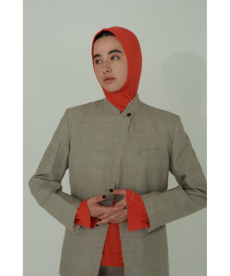 Wool Twill Unhemmed Tailored Jacket（ls34385J） |