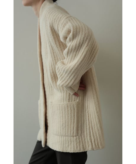 Extra Fine Merino Wool Boucle Yarn Cardigan（ls34401K）