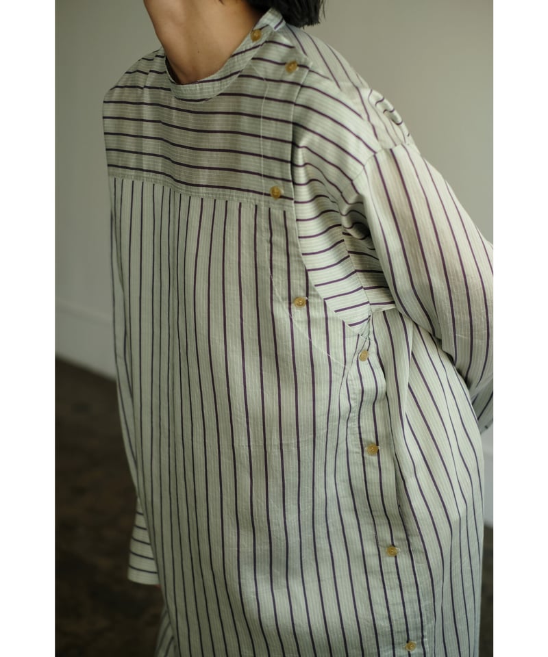 Stripe Epee Shirt Long Dress（ls24342D） | Depot