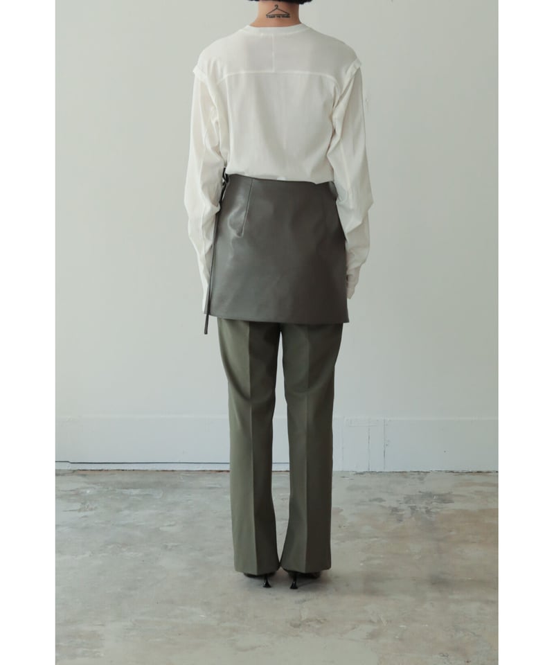 Vegan Leather Wrap Mini Skirt（ls34410S） | Littl