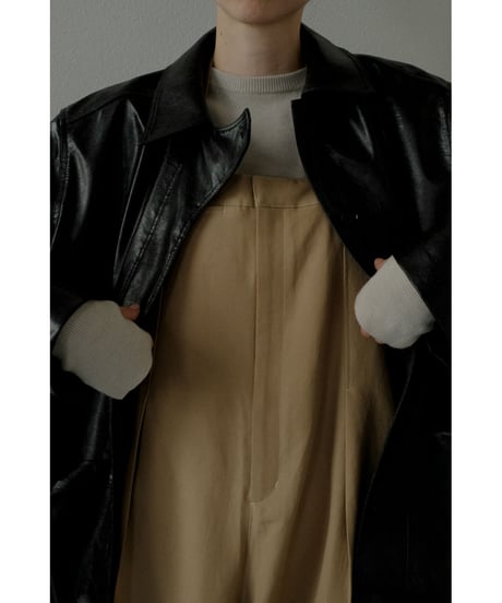 Vegan Leather Belted Jacket（ls34397J）