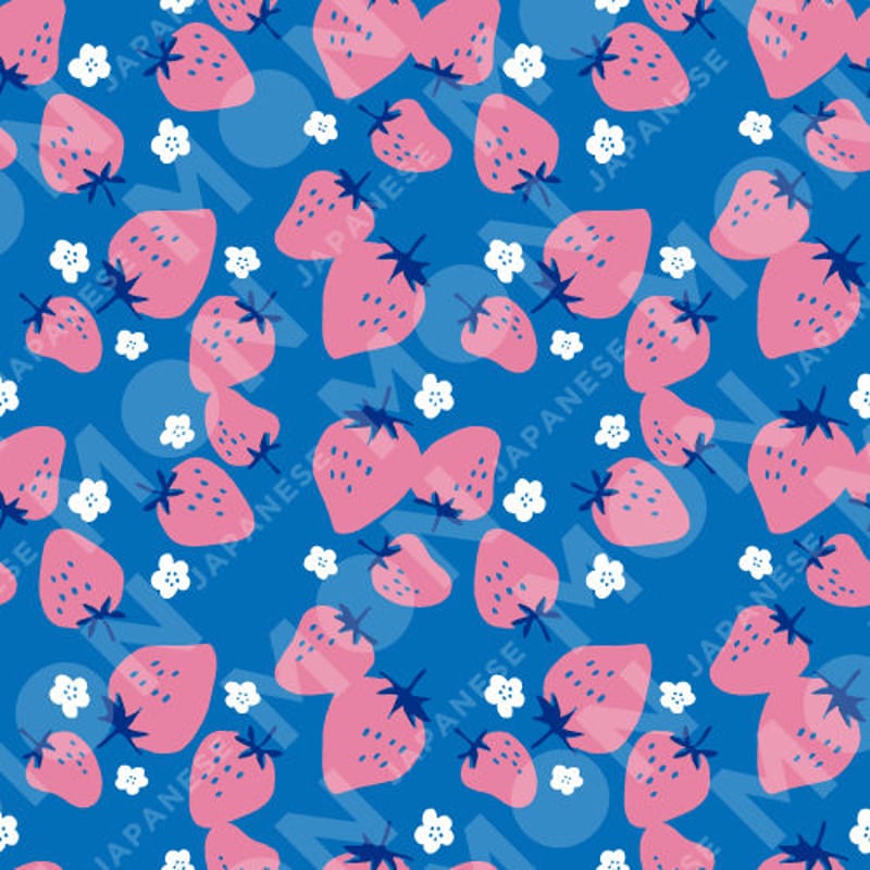 レトロポップ和柄素材】いちご | JAPANESE MON + iuen